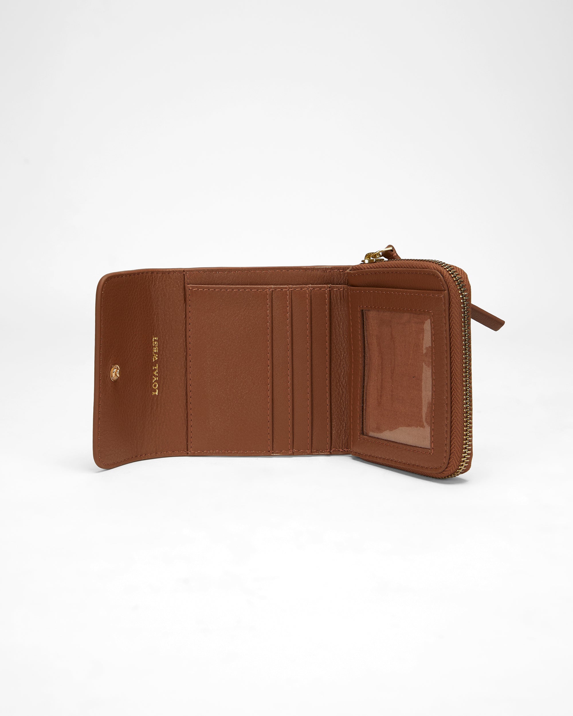 Loyal West Sophia Card Holder In Brown Leather Calfskin