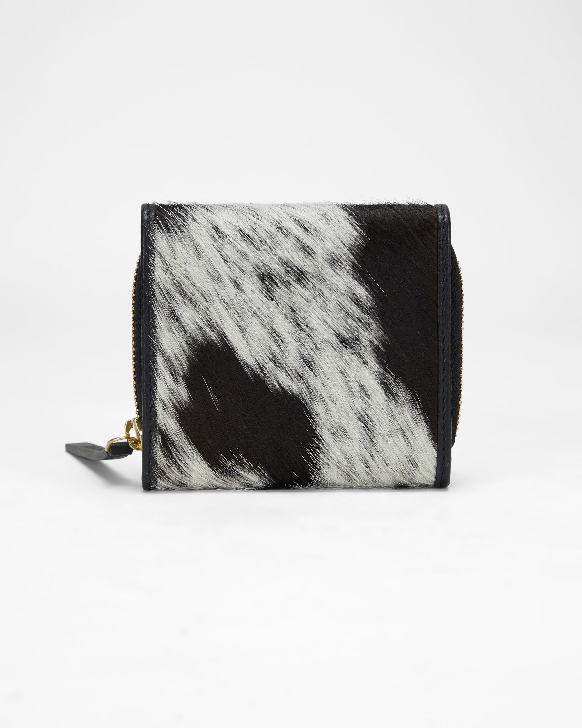 Loyal West Sophia Card Holder In Black & White Cowhide
