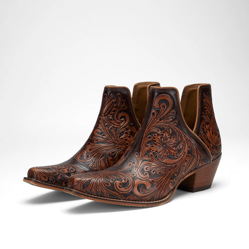 Loyal West Loyal West X Myra Handtooled Booties - Tan