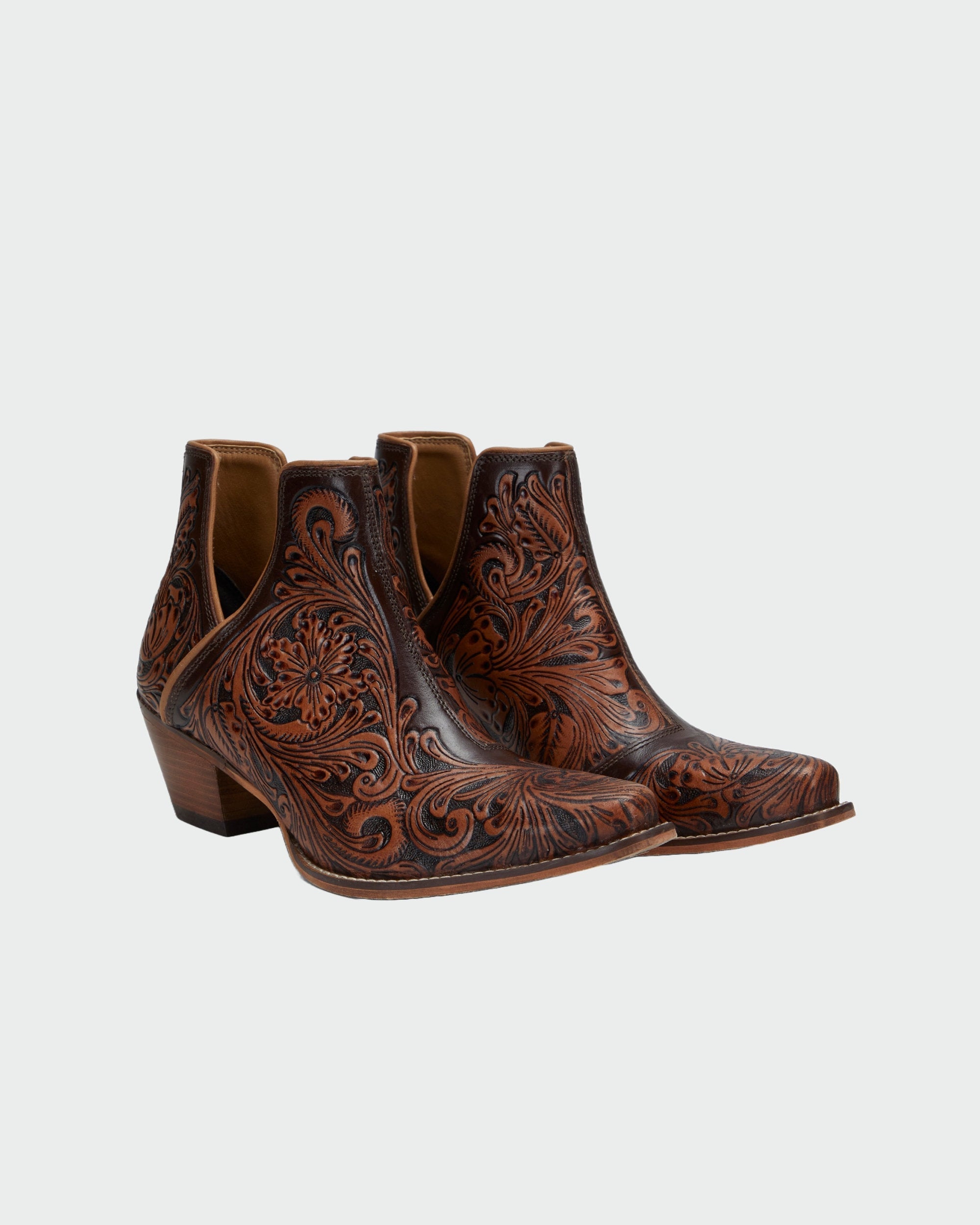 Loyal West Loyal West X Myra Handtooled Booties - Tan