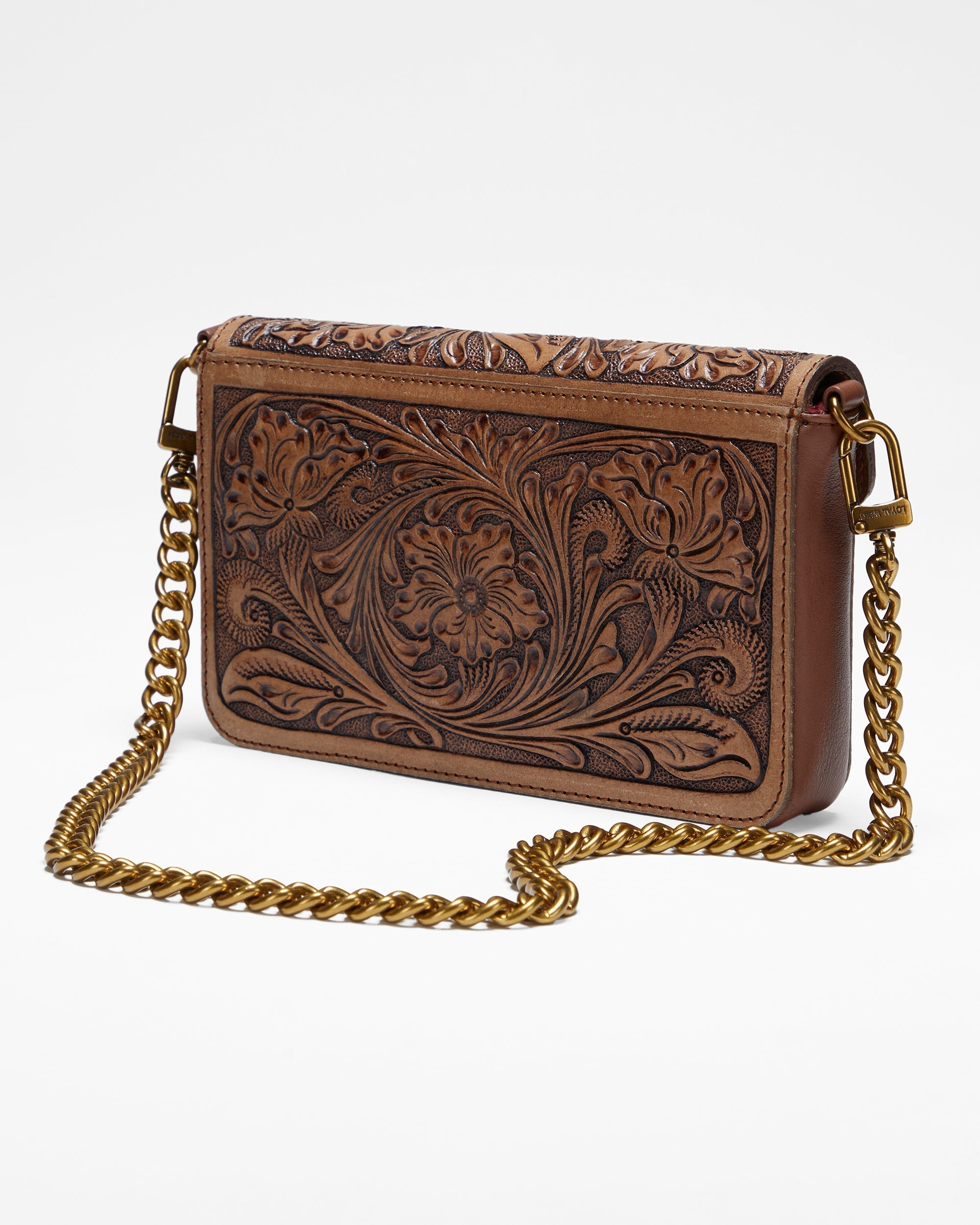 Loyal West The On The Go Mini Chain Bag- In Handtooled Leather