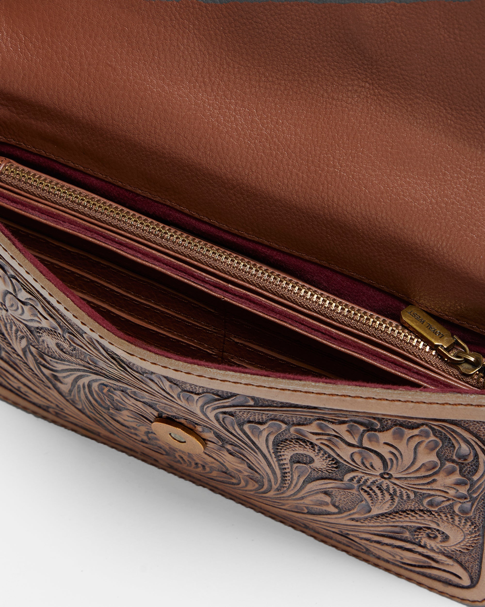 Loyal West The On The Go Mini Chain Bag- In Handtooled Leather