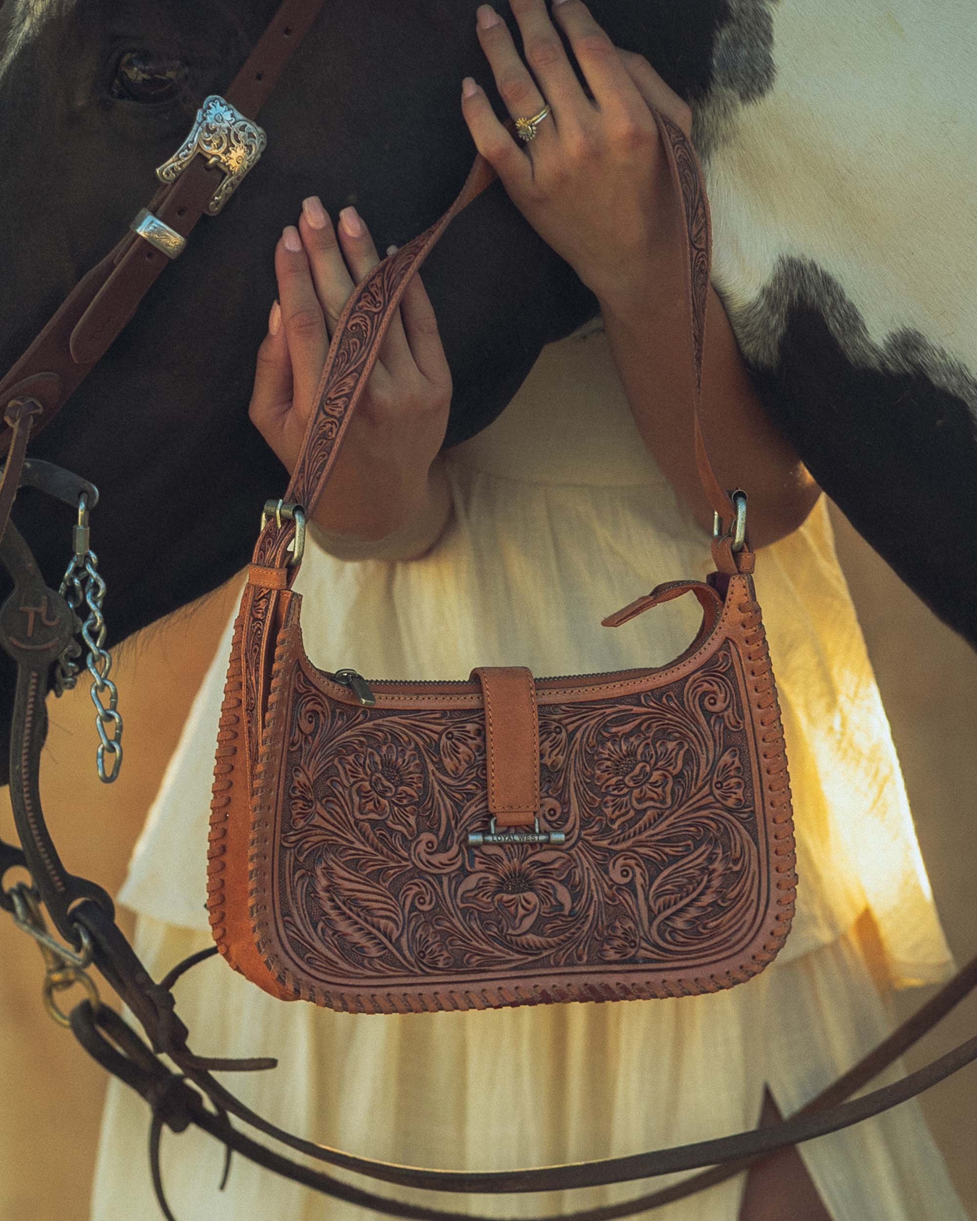 Loyal West Dannia Large Purse - Saddle Brown