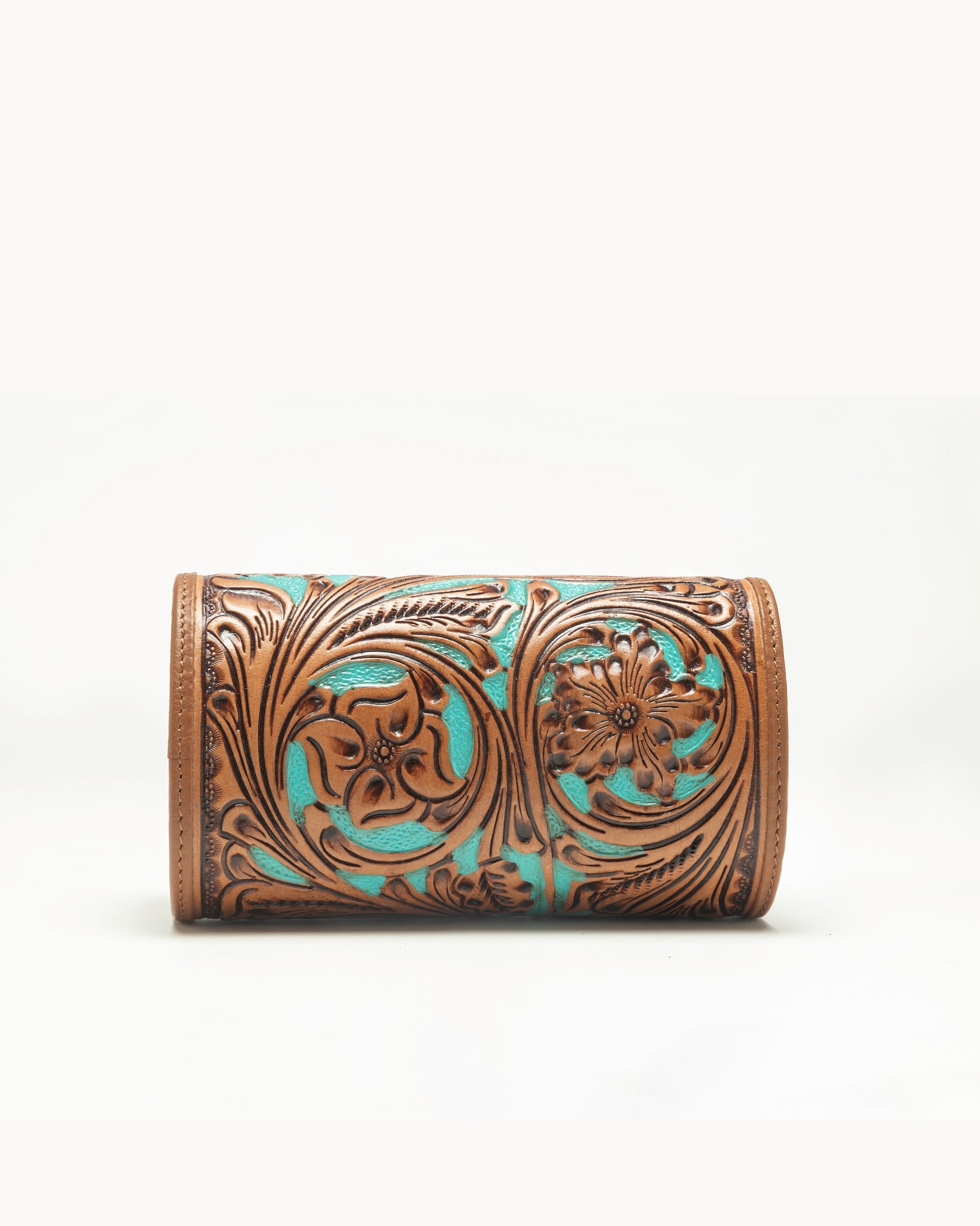 Canyon Jewellery Case Handtooled Leather - Whiskey & Water