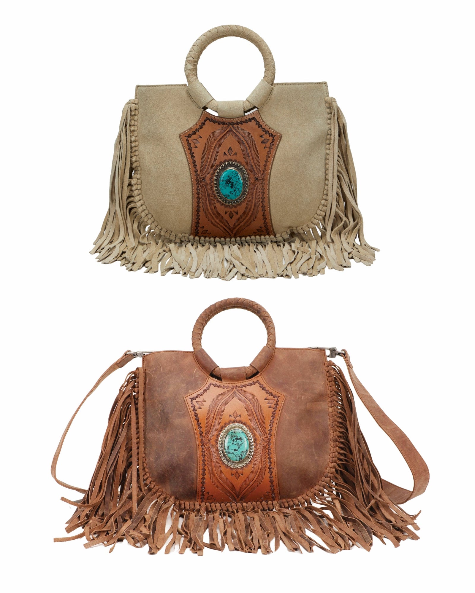 Loyal West Sedona Tassle Bag In Suede Leather