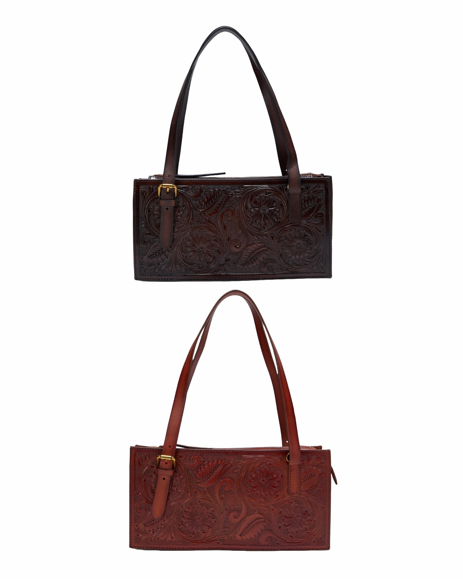 Loyal West Mivva Handtooled Mini Bag - Brunette Leather