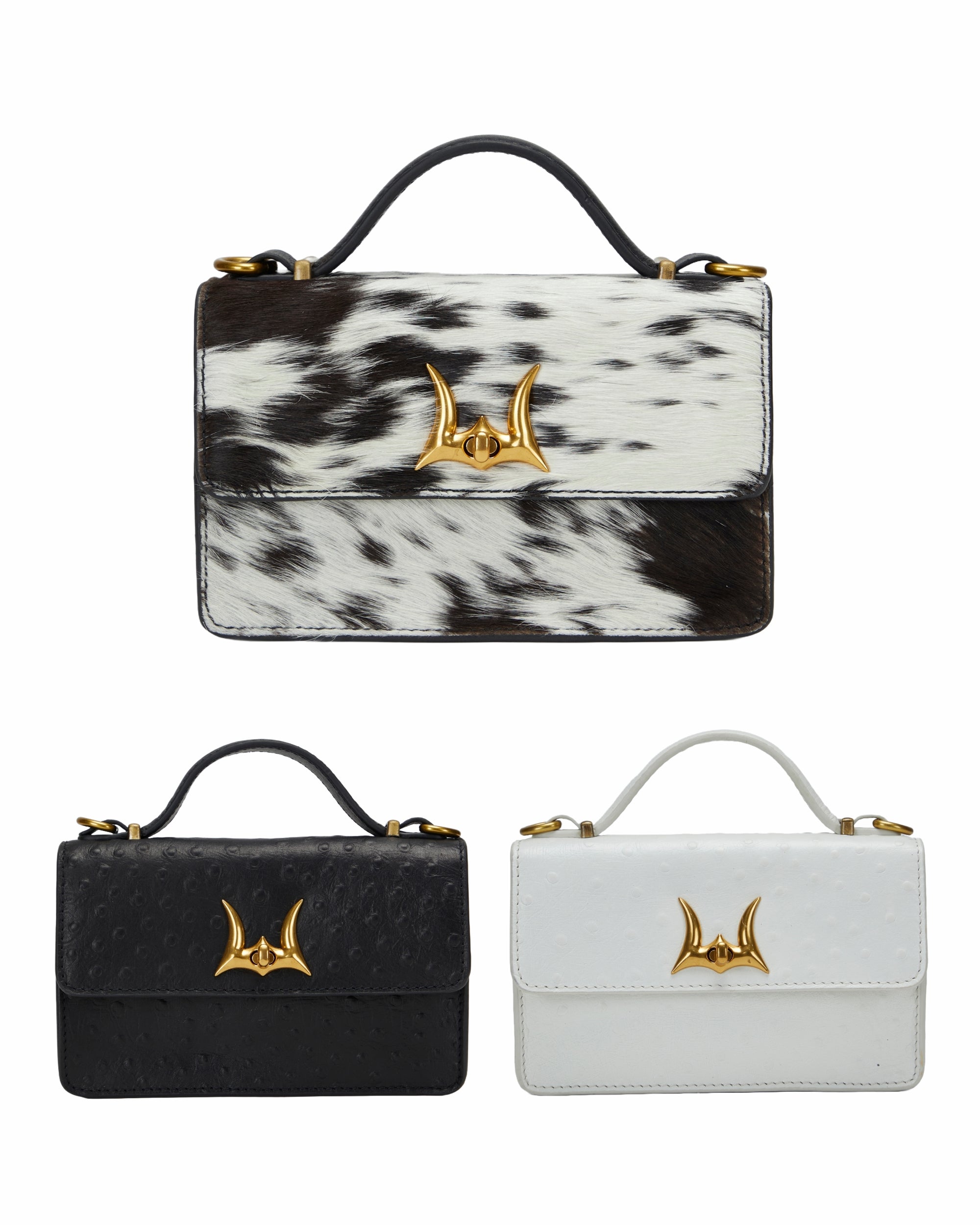 Loyal West Valencia Leather Bag - Black & White Cowhide