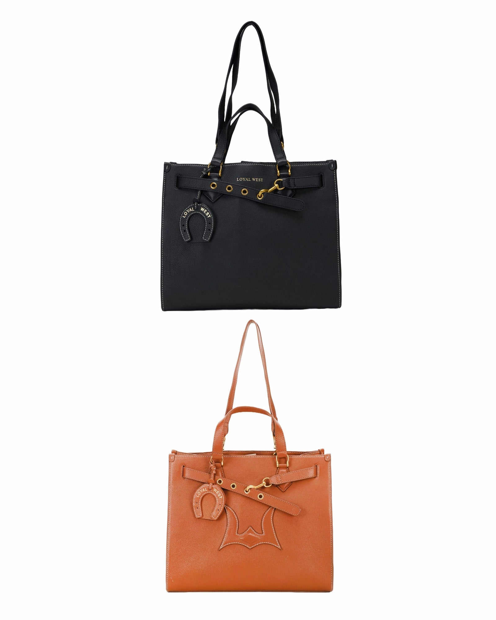 Loyal West Standard Medium Tote Bag In Calfskin - Black