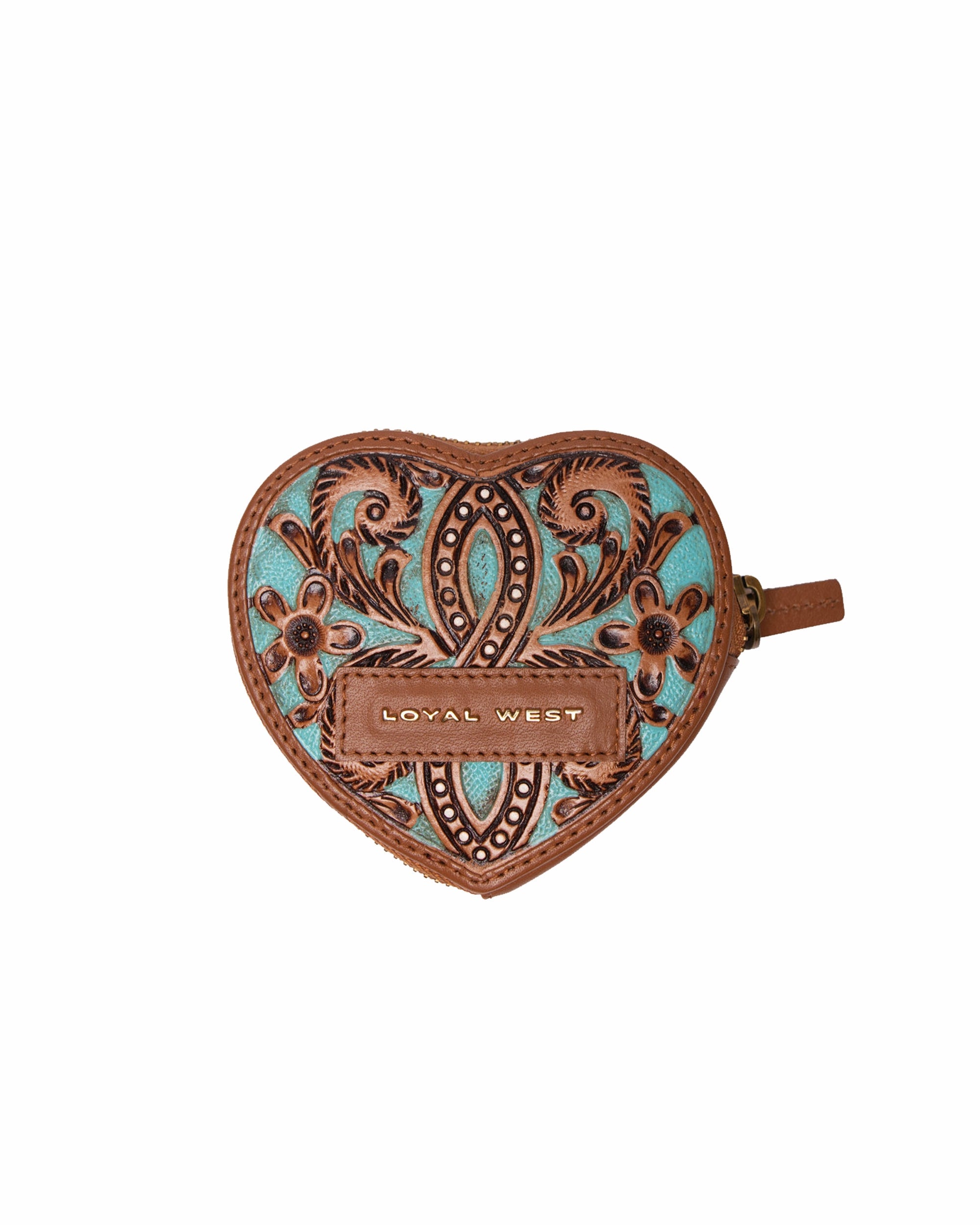 Cupid Coin Pouch Handtooled Leather - Whiskey & Water