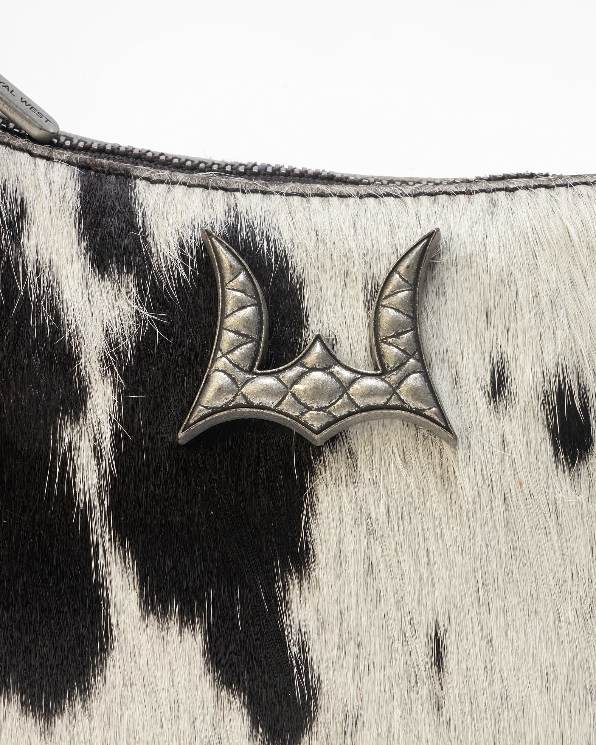 Dannia Medium Purse In Black & White Cowhide