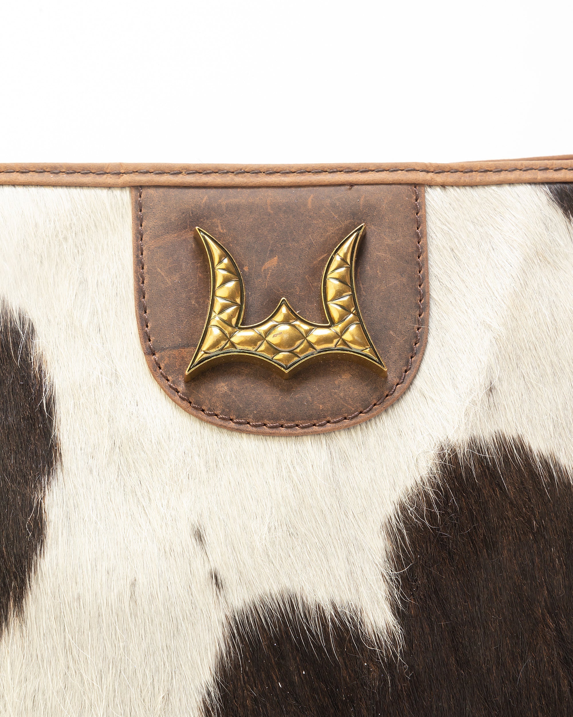 Lw Large Hobo Bag In Black & White Cowhide