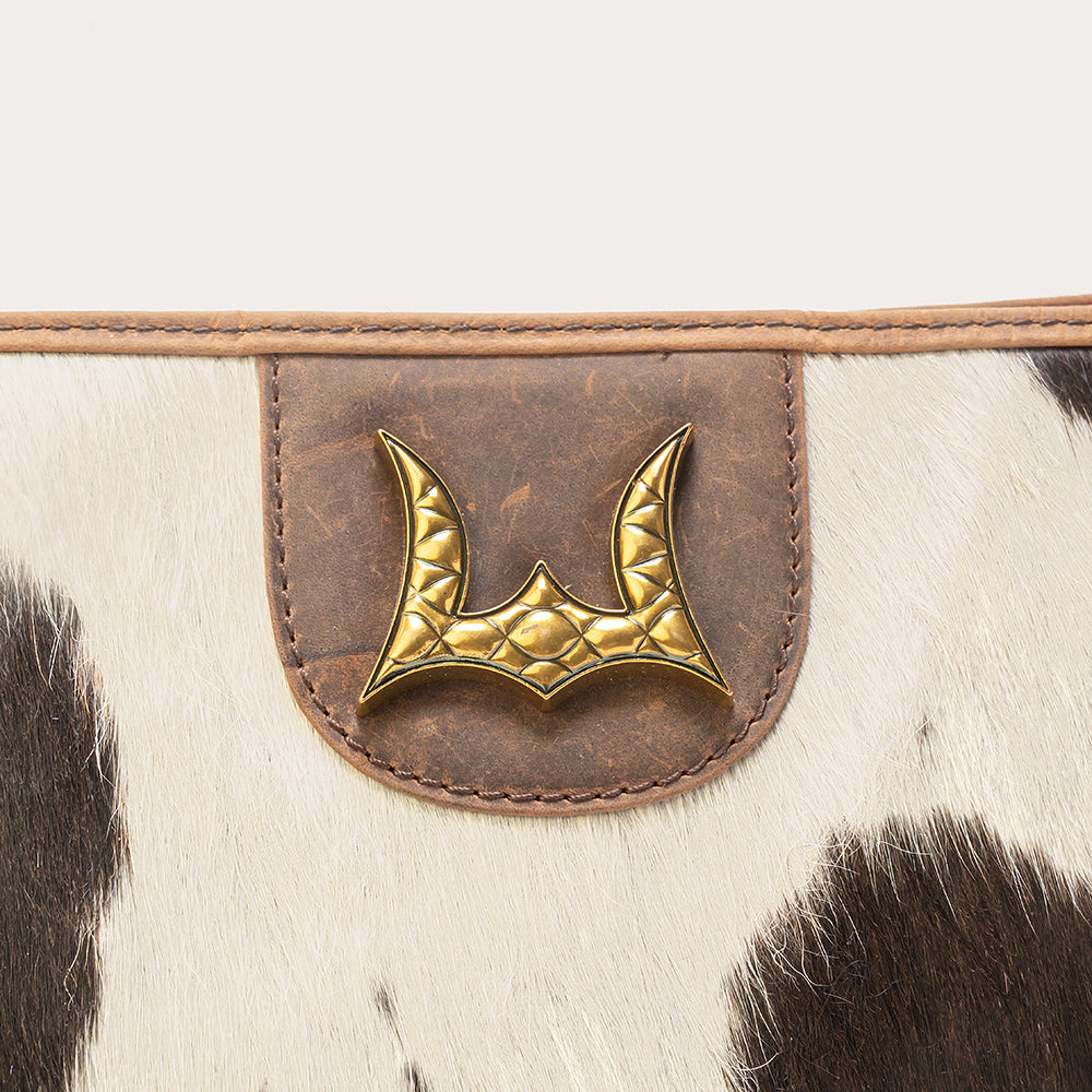 Lw Large Hobo Bag In Black & White Cowhide