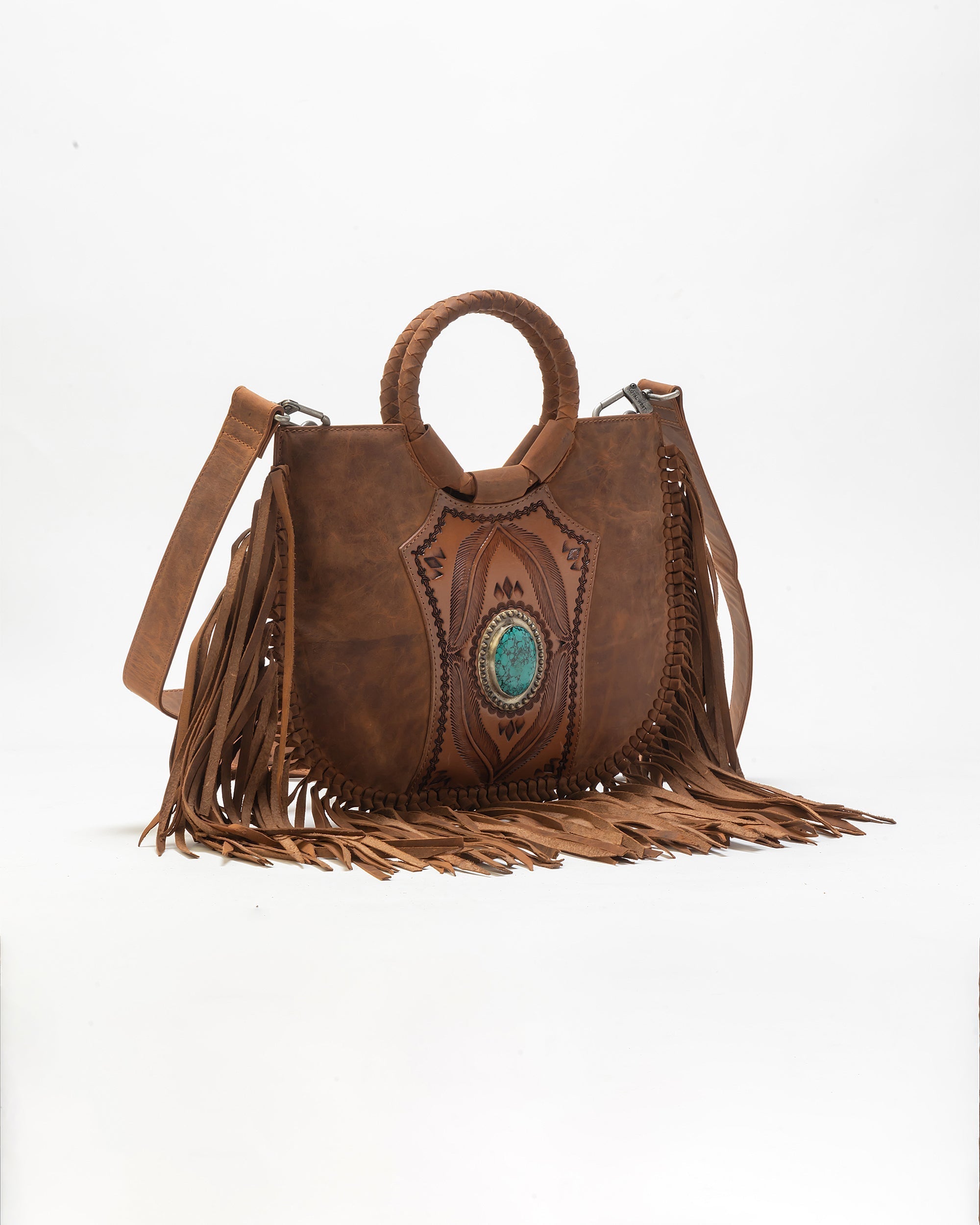 Sedona Tassle Bag In Saddle Brown