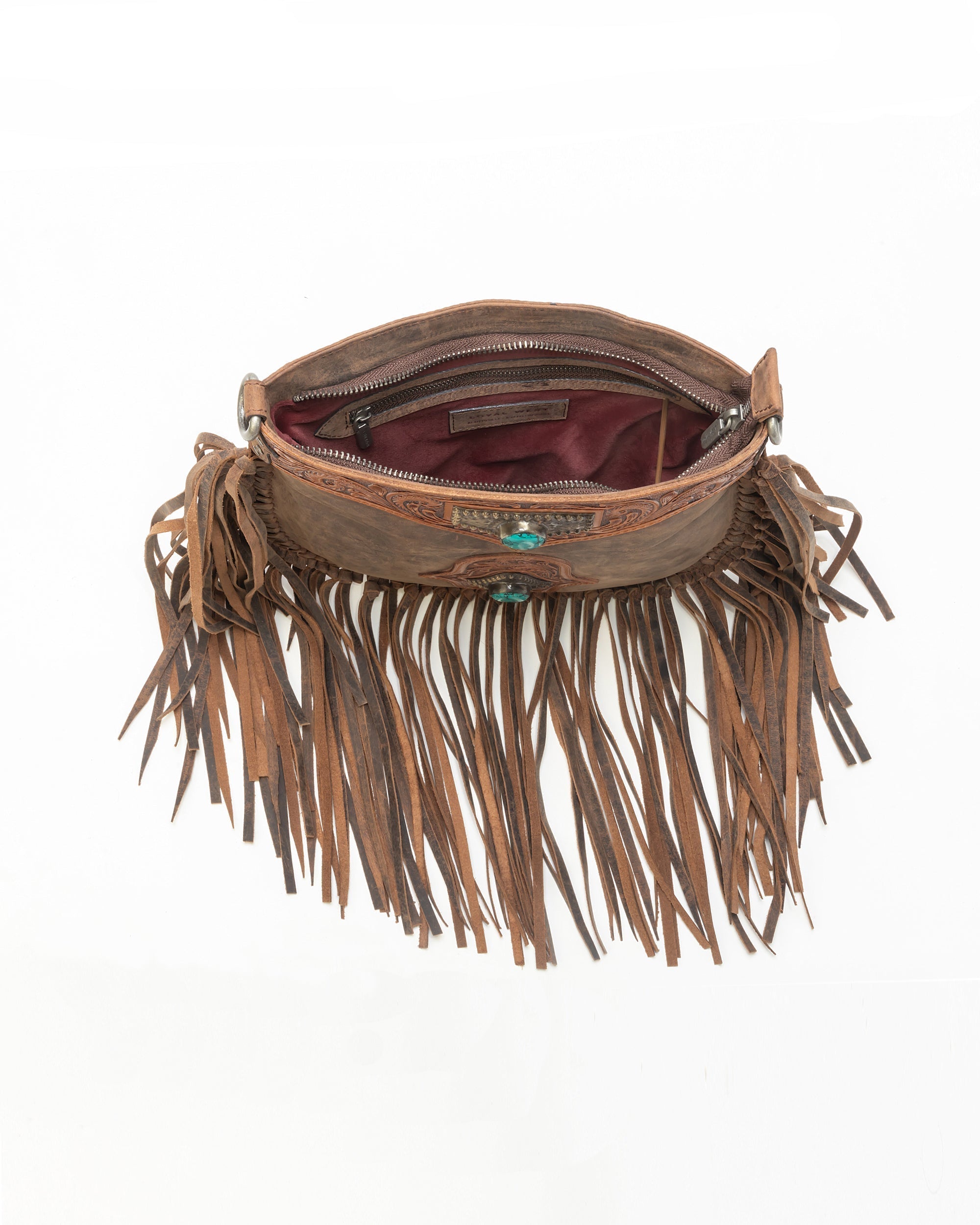 Mojave Tassle Bag In Brunette Leather