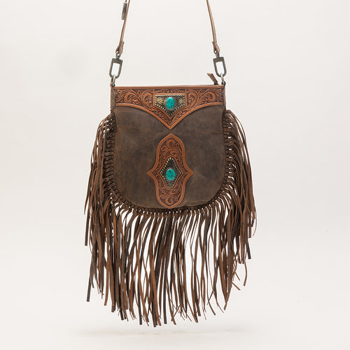 Mojave Tassle Bag In Brunette Leather