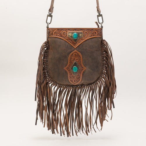 Mojave Tassle Bag In Brunette Leather