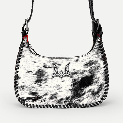Dannia Medium Purse In Black & White Cowhide
