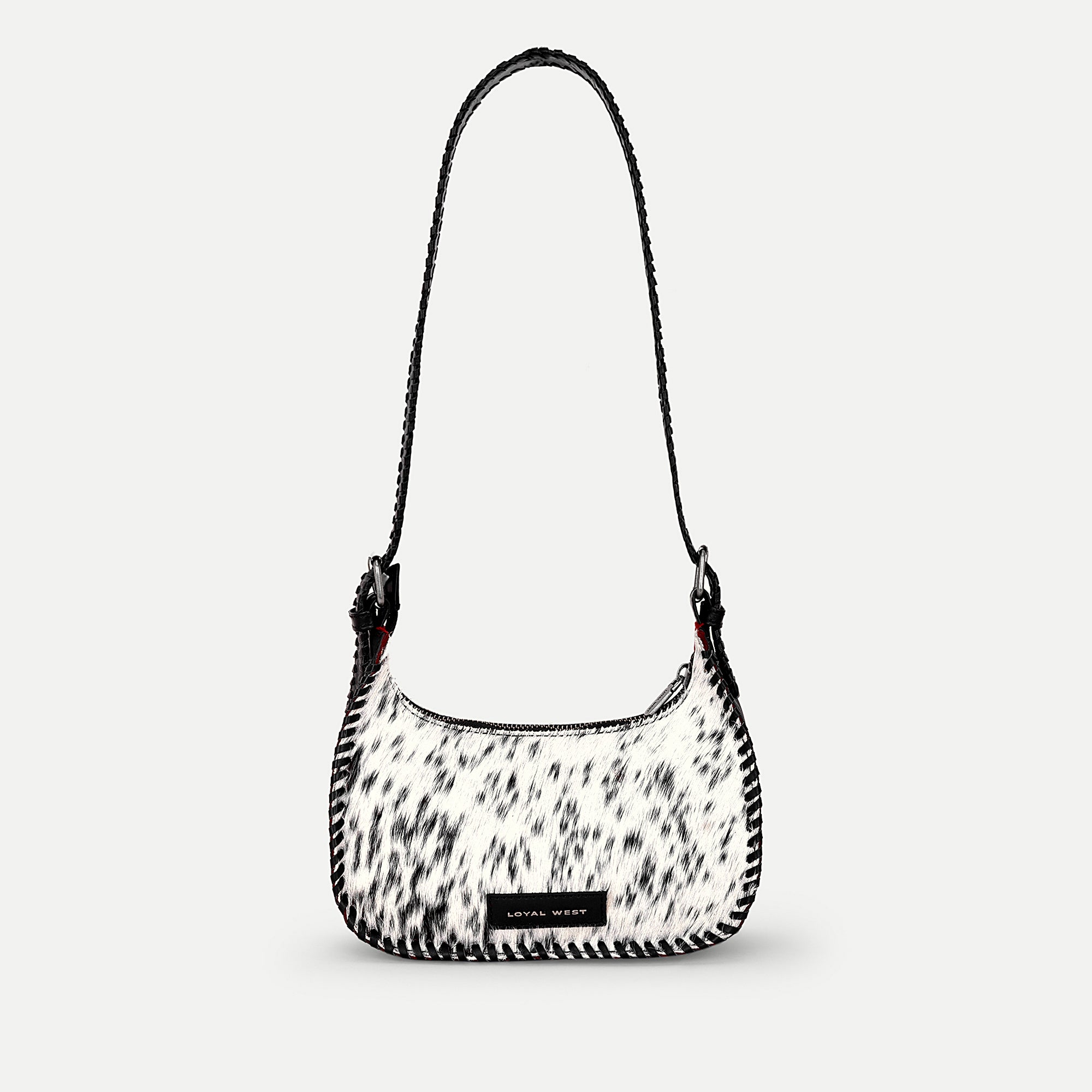 Dannia Medium Purse In Black & White Cowhide