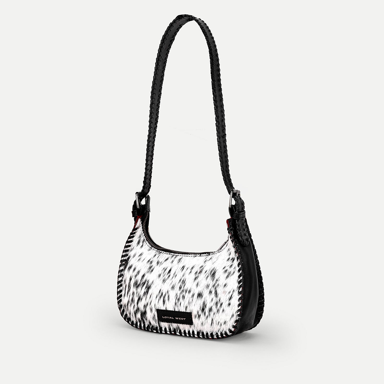 Dannia Medium Purse In Black & White Cowhide