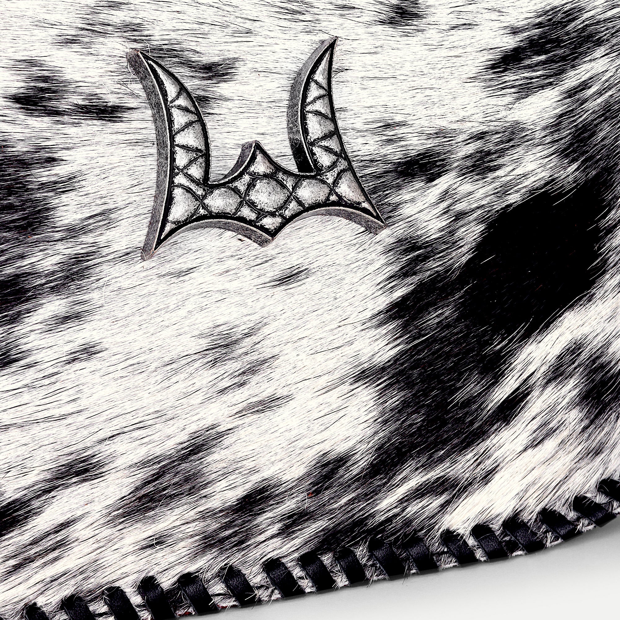 Dannia Medium Purse In Black & White Cowhide
