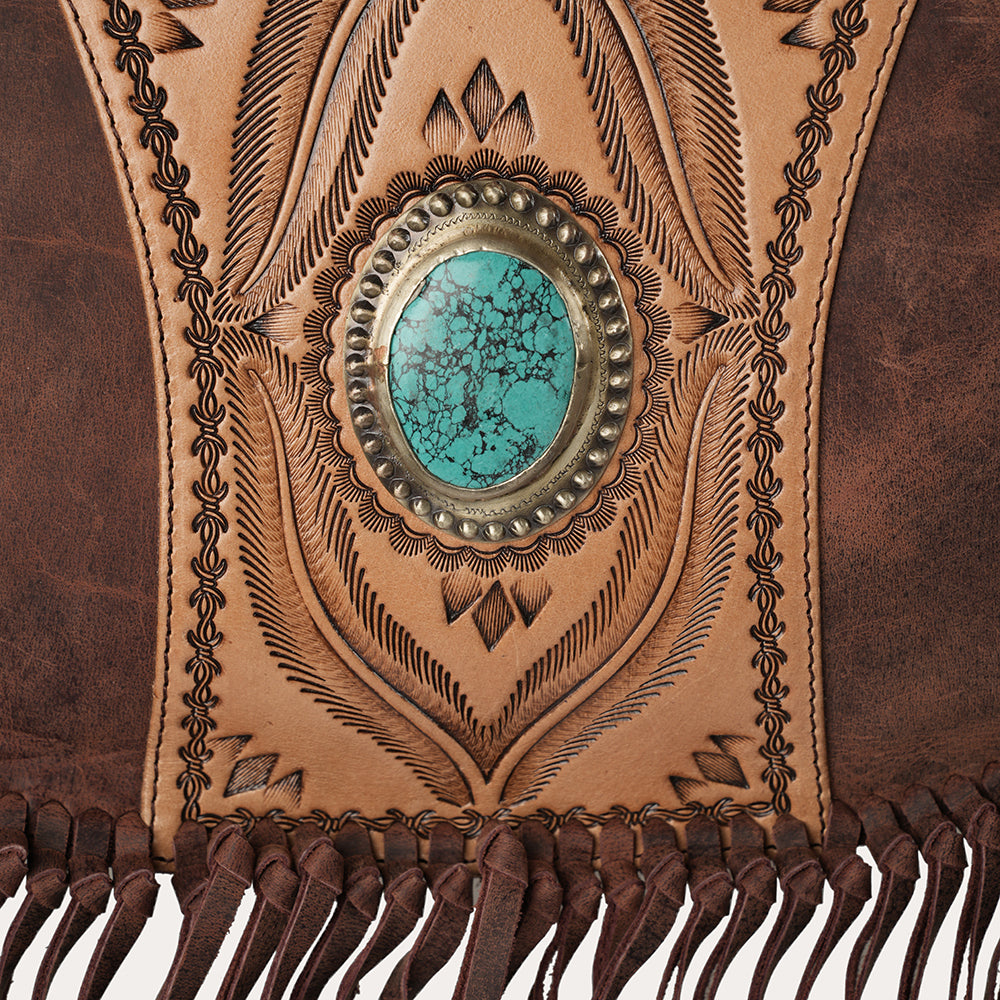 Sedona Tassle Bag - Oiled Ruby Leather