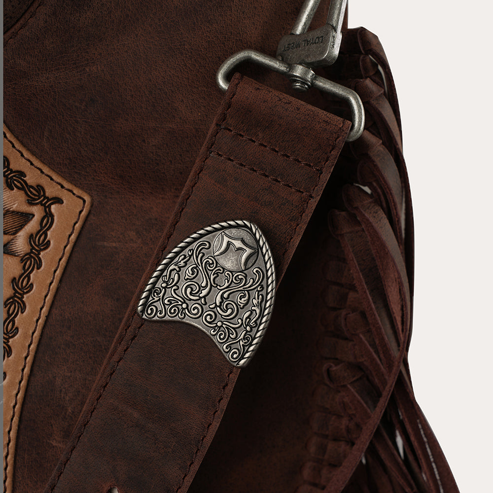 Sedona Tassle Bag - Oiled Ruby Leather