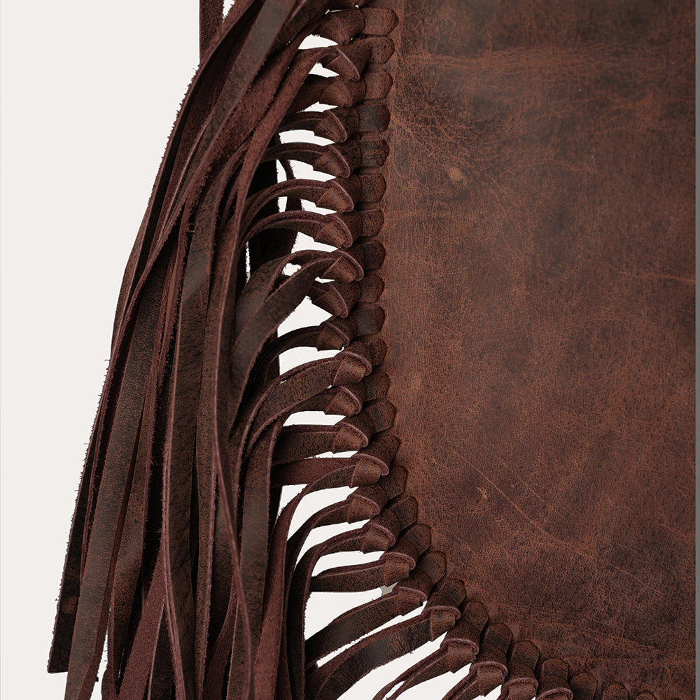 Sedona Tassle Bag - Oiled Ruby Leather