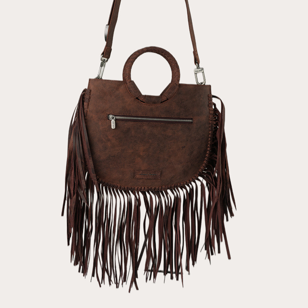 Sedona Tassle Bag - Oiled Ruby Leather