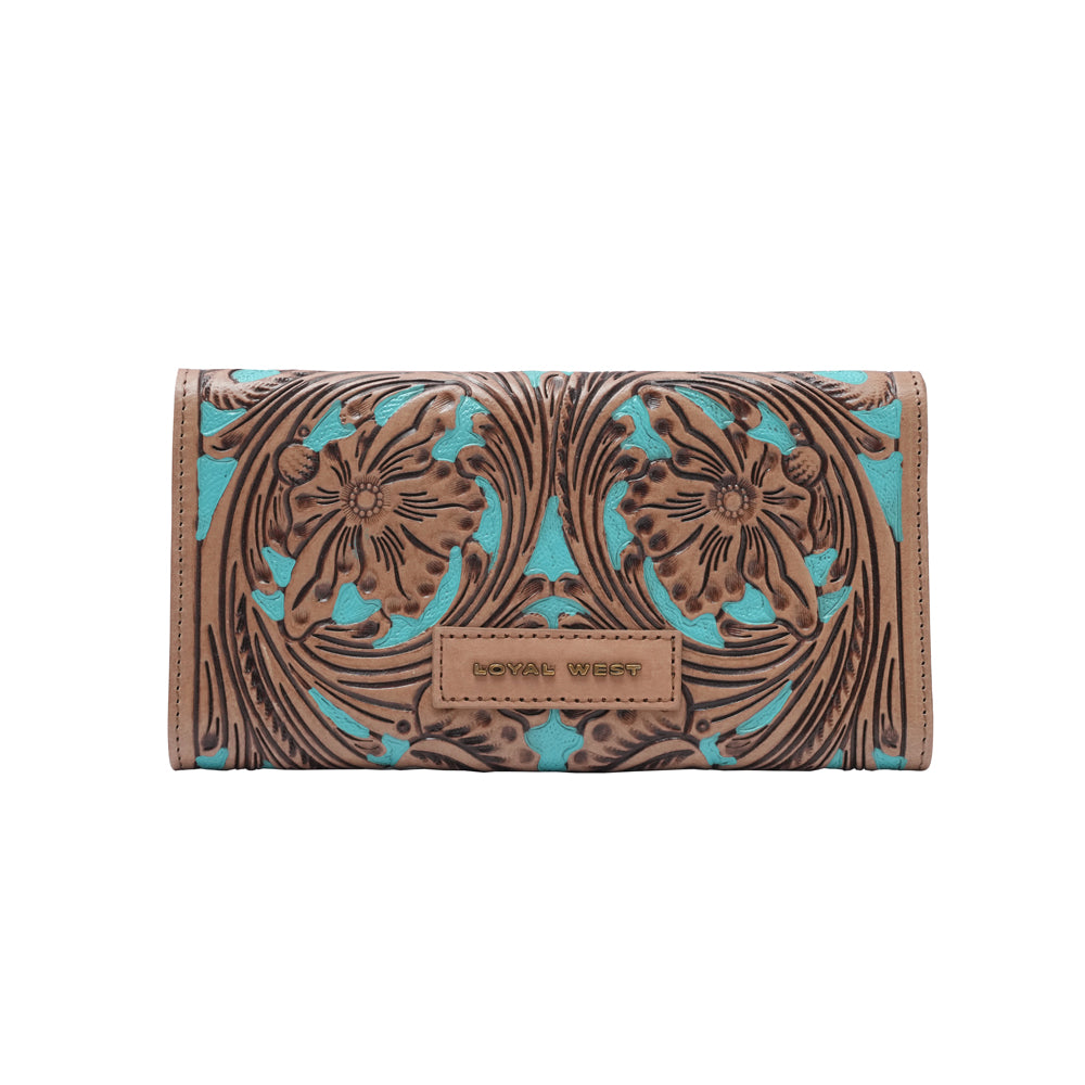 HANDTOOLED GLORIANA WALLET – WHISKEY & WATER