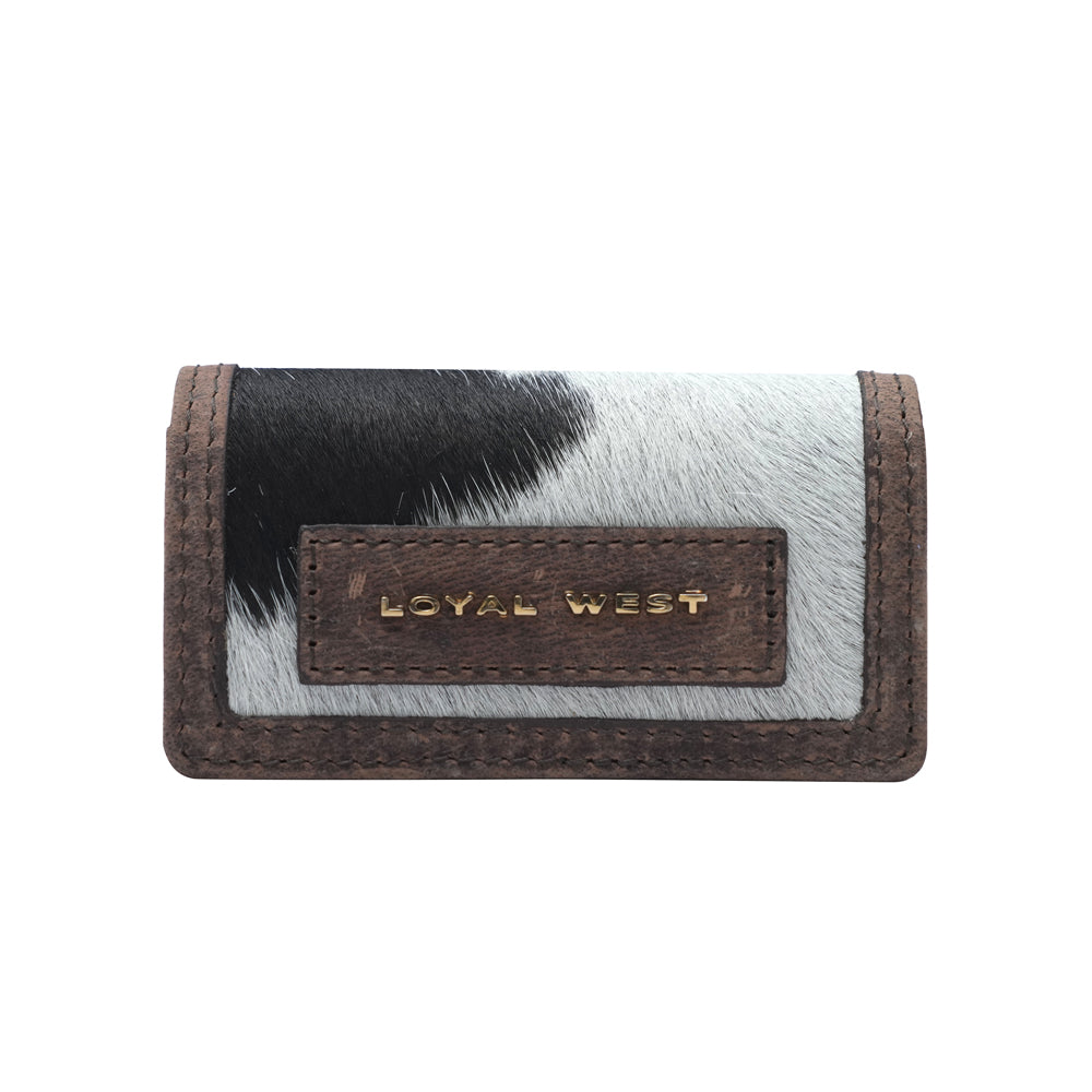 CATTLE LIPSTICK CASE - BLACK & WHITE COWHIDE