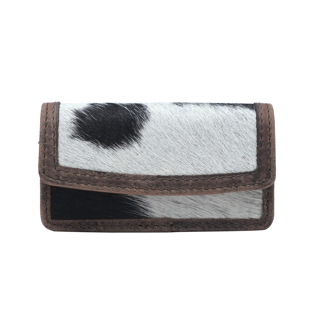 CATTLE LIPSTICK CASE - BLACK & WHITE COWHIDE