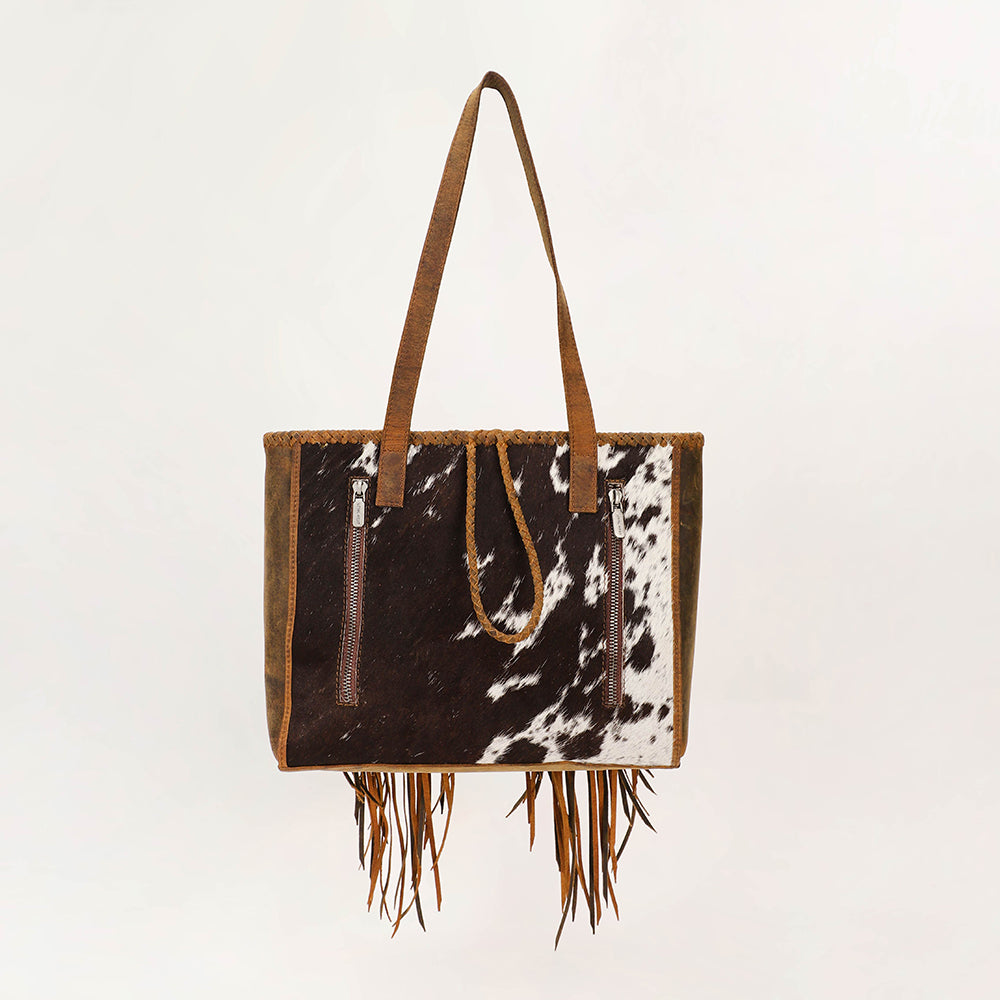 Loyal West Hide And Fringe Medium Cowhide Purse