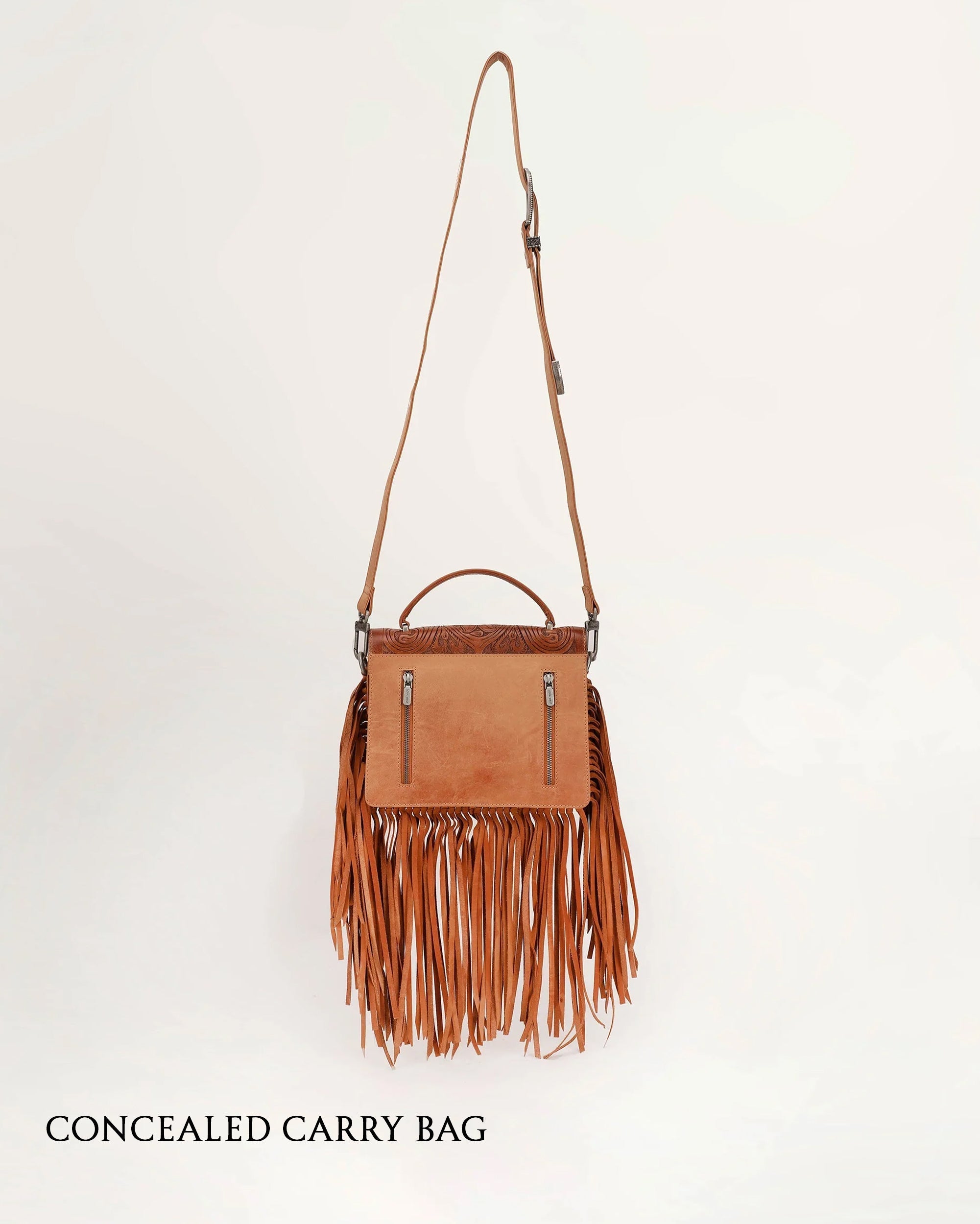 Loyal West Classic Flap Medium Tassle Bag Floria Handtooled