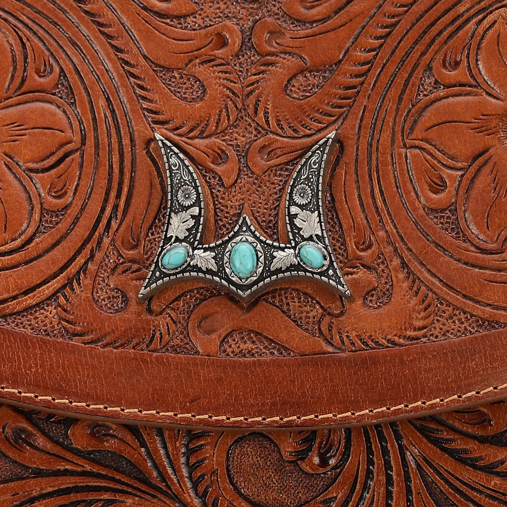 Loyal West Classic Flap Medium Tassle Bag Floria Handtooled