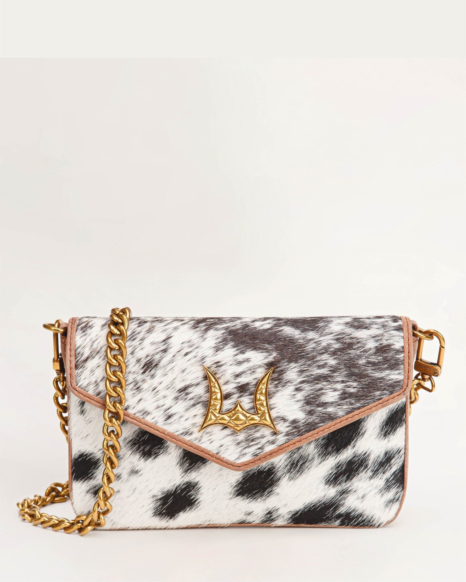 Loyal West On The Go Mini Chain Bag In Hand Finished Embossed Leather - Brown
