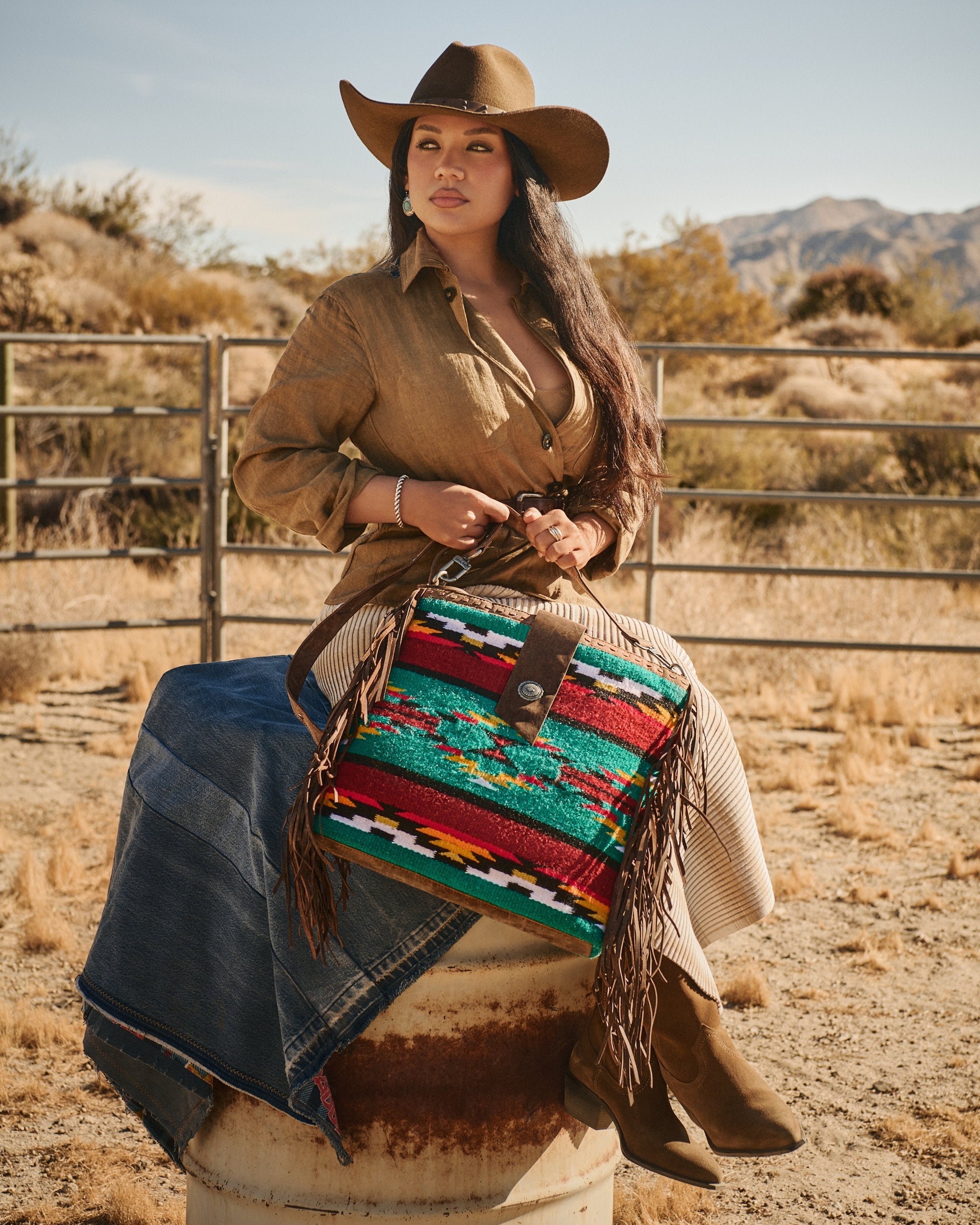 Loyal West Long Chap Cowhide Tassle Bag
