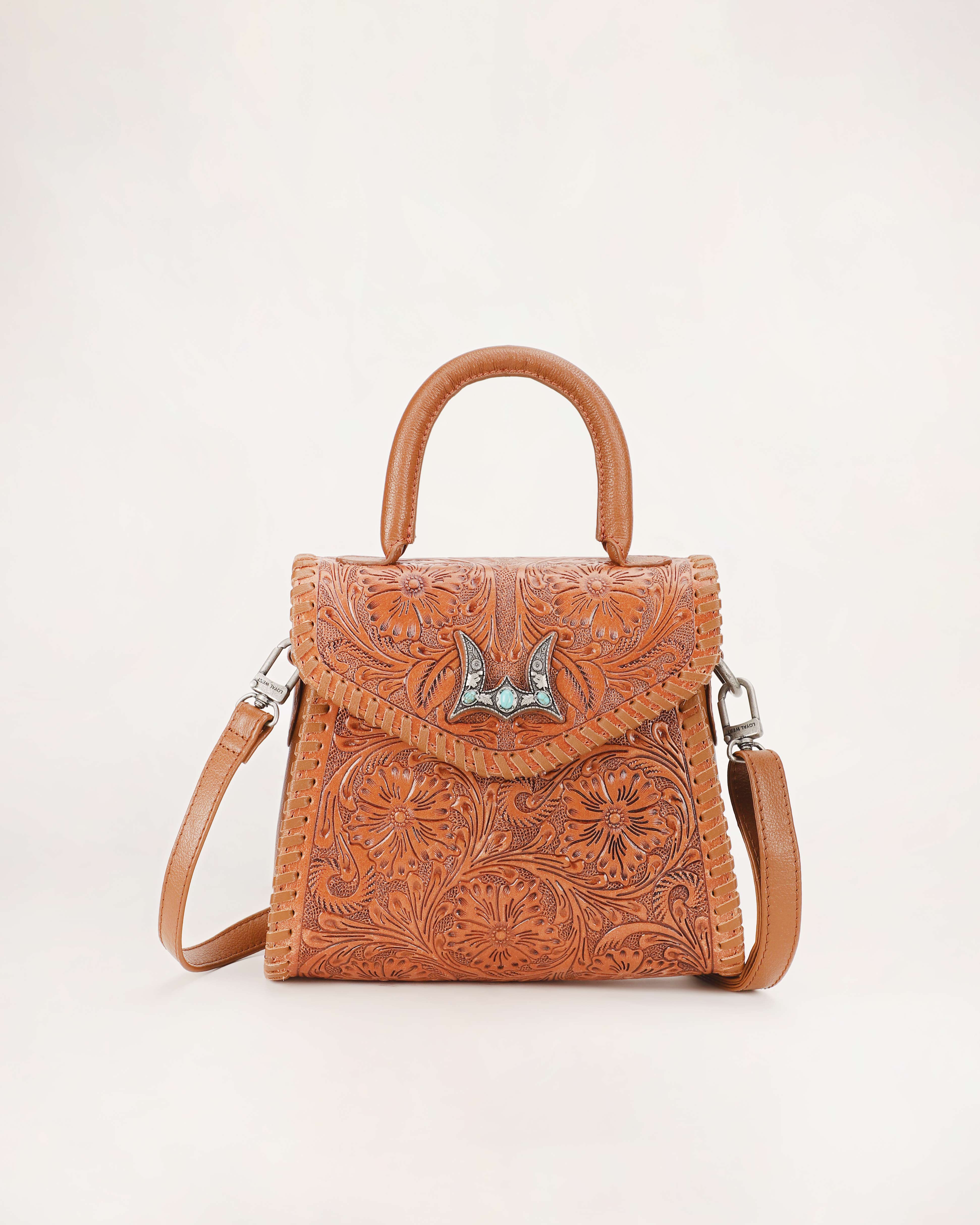 Loyal West Leon Mini Handle Purse - Brown