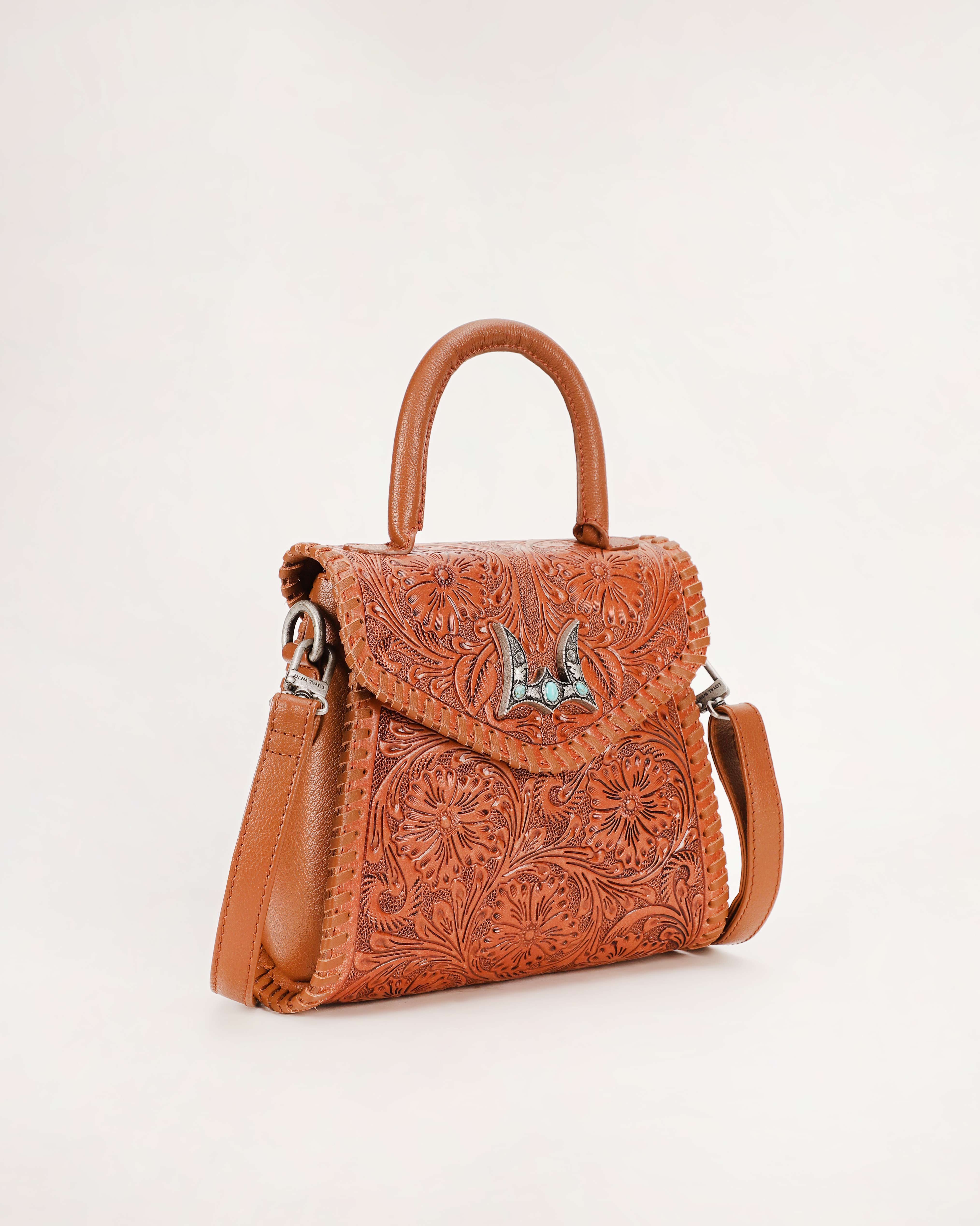 Loyal West Leon Mini Handle Purse - Brown