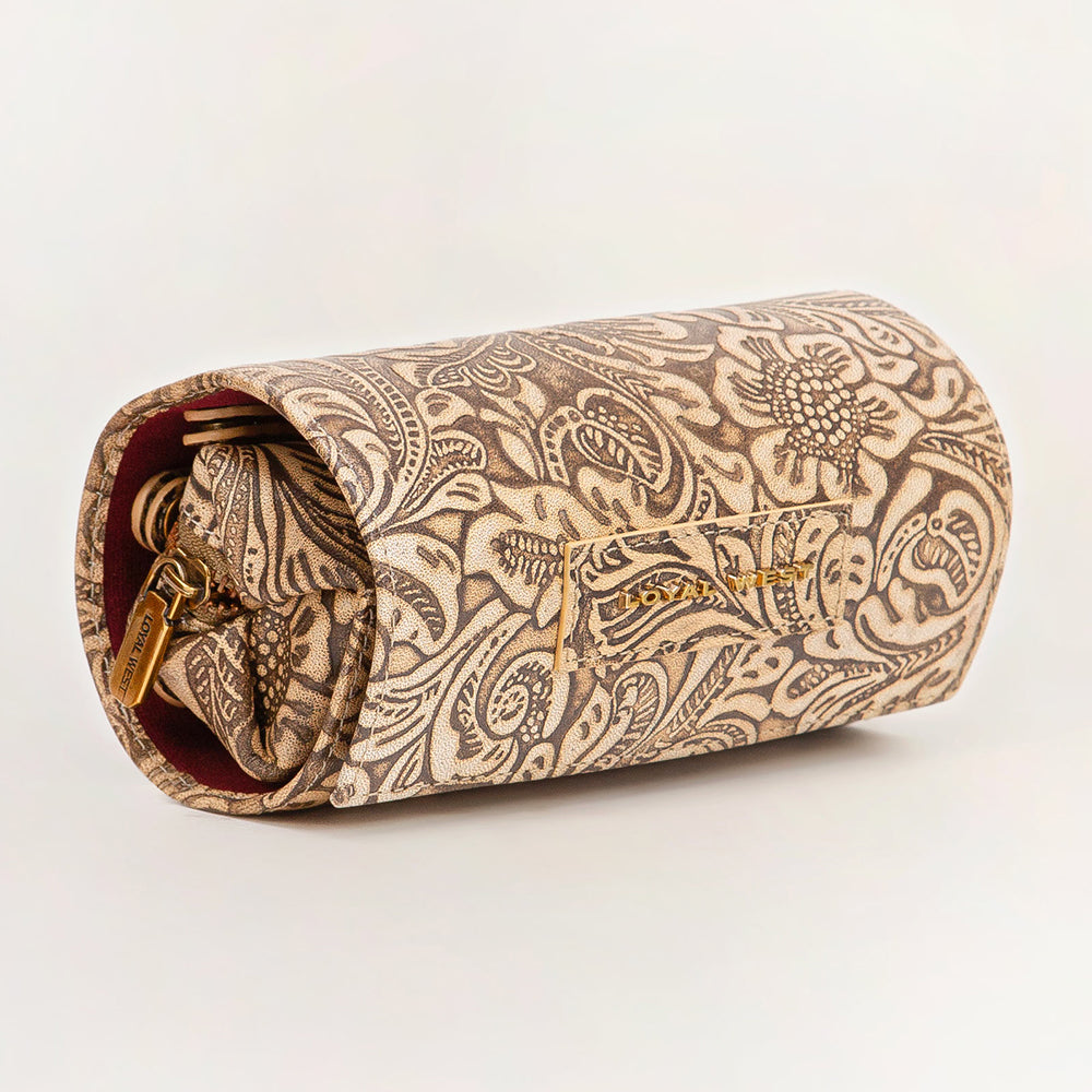 Loyal West Canyon Jewellery Case Embossed Floral Leather