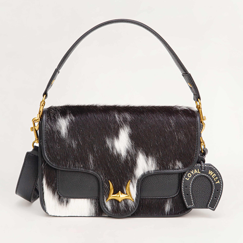 Loyal West Shell Medium Purse Black And White