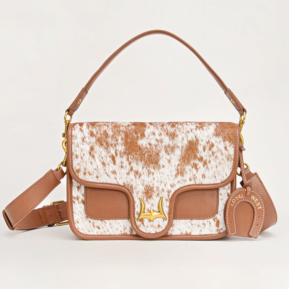 Loyal West Shell Medium Purse Brown And White