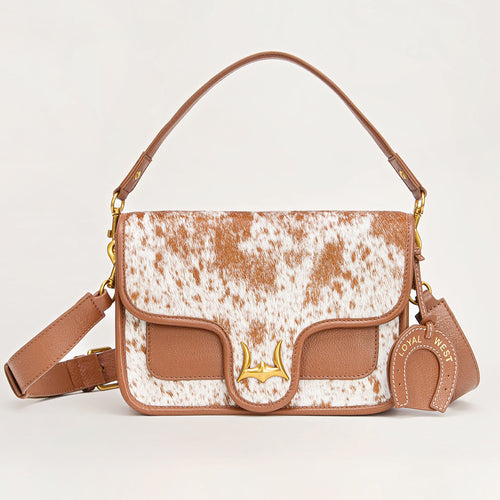 Loyal West Shell Medium Purse Brown And White