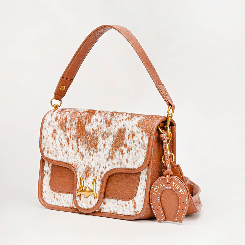 Loyal West Shell Medium Purse Brown And White