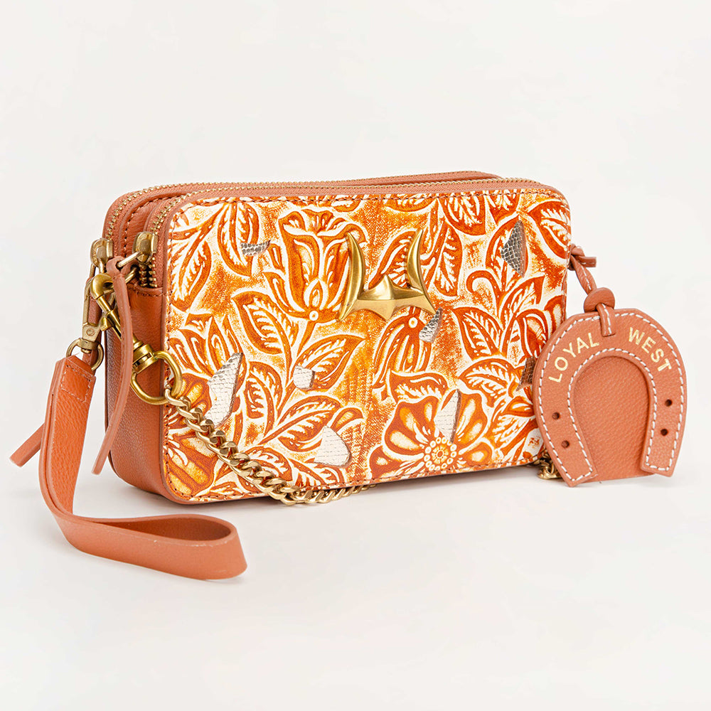 Loyal West Shell Mini Purse Golden Floral