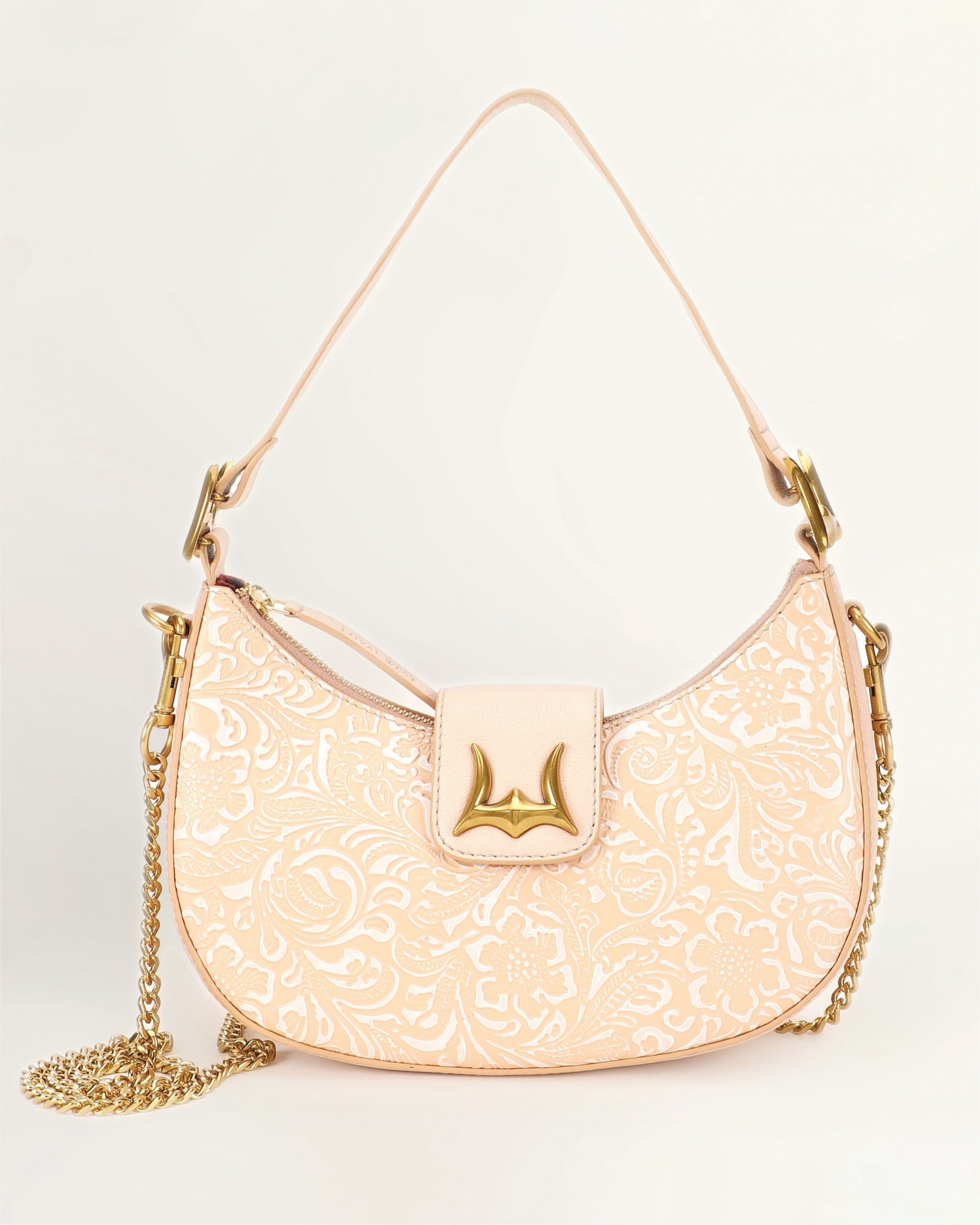 Loyal West Hobo Medium Purse In Black & White Cowhide