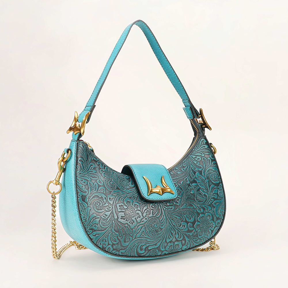 Loyal West Hobo Medium Purse Turquoise Floral