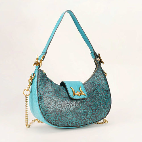 Loyal West Hobo Medium Purse Turquoise Floral
