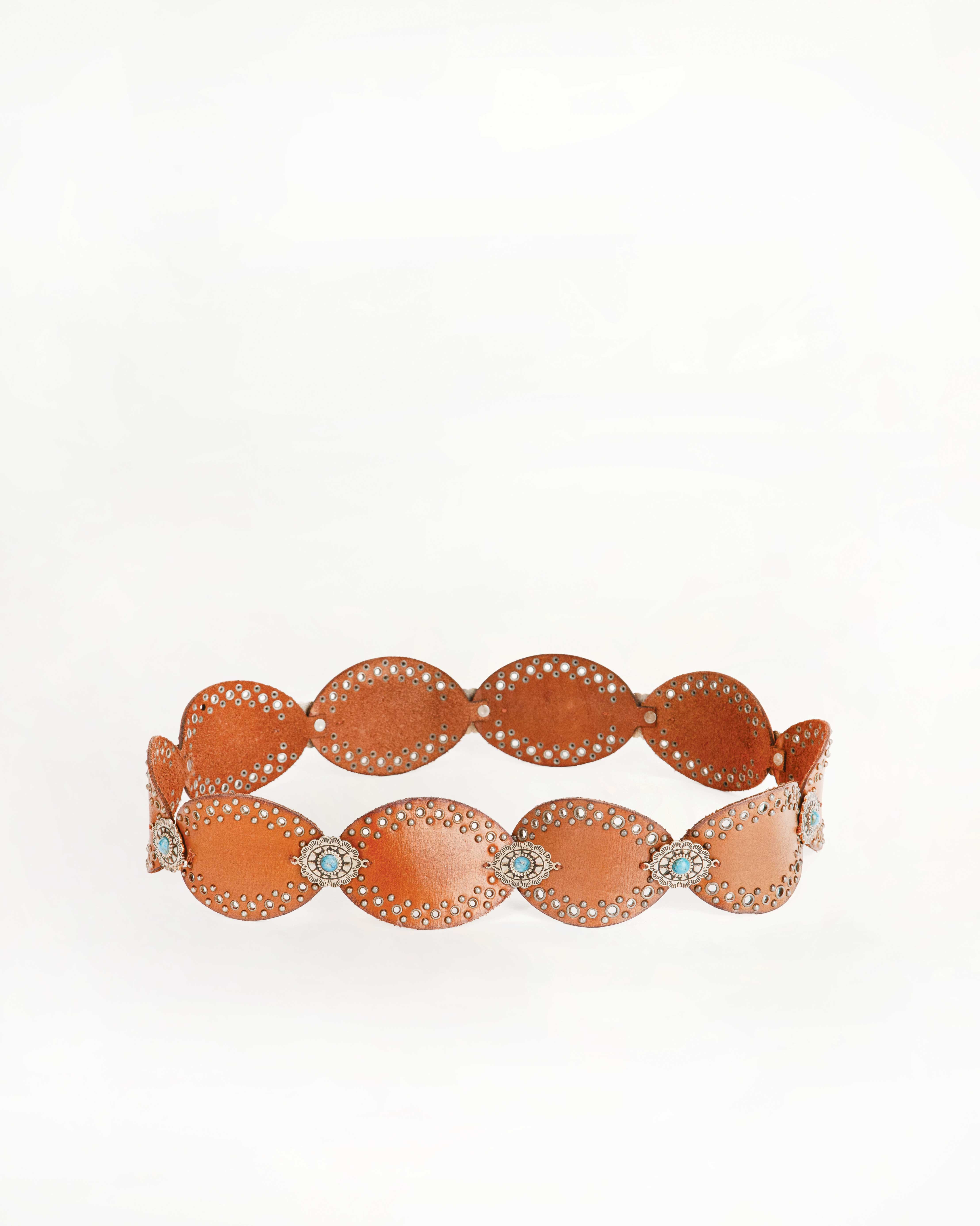 Loyal West Alta Buena Leather Belt In Calfskin-Tan