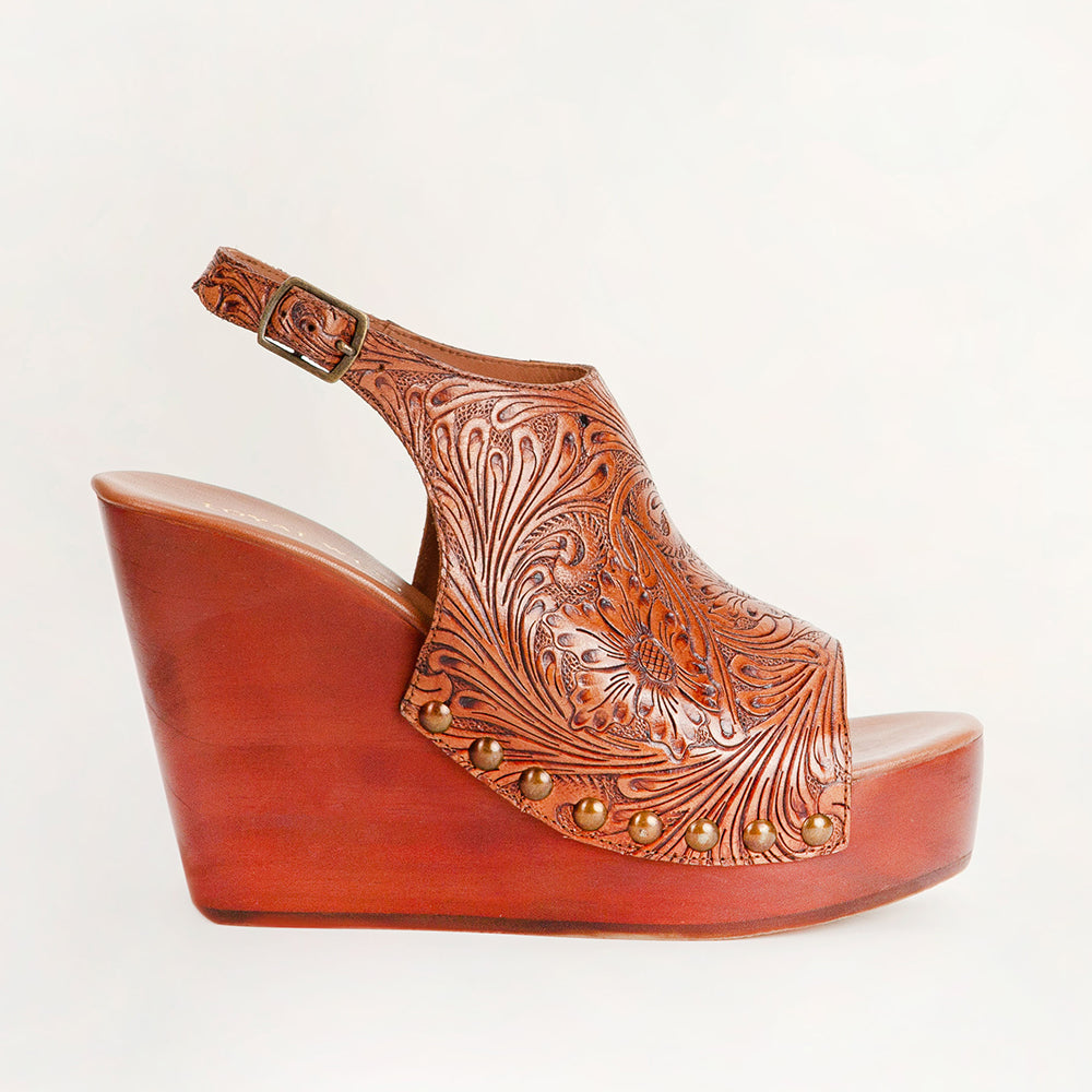 Loyal West Amelia Sandals Handtooled Leather