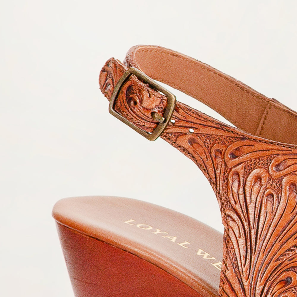 Loyal West Amelia Sandals Handtooled Leather